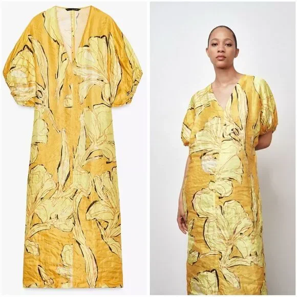 ZARA ZW COLLECTION PRINTED DRESS - Picture 3 of 13